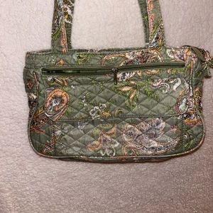 Soft green paisley, two strap shoulder bag